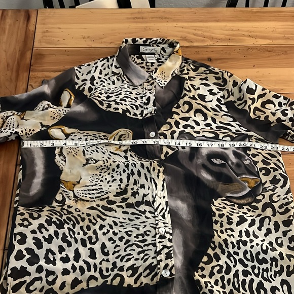 Spiegel Vintage Leopard and Panther blouse size XL - Picture 10 of 15